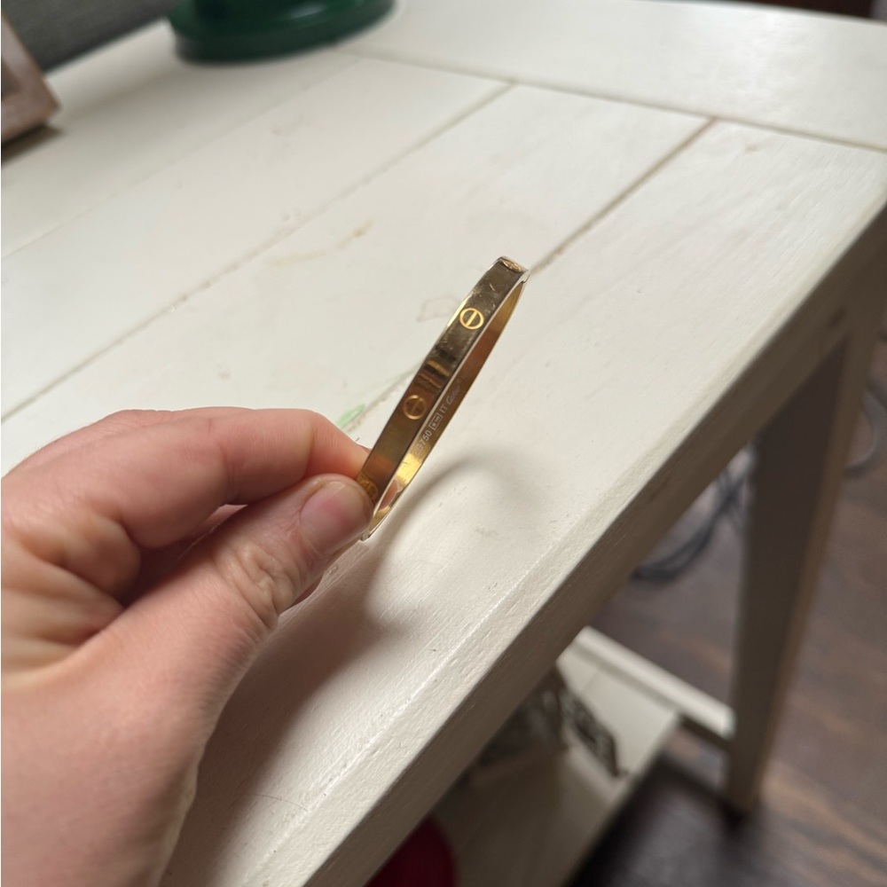 Cartier Gold Bangle with Engraved Details - Picture 4 of 6